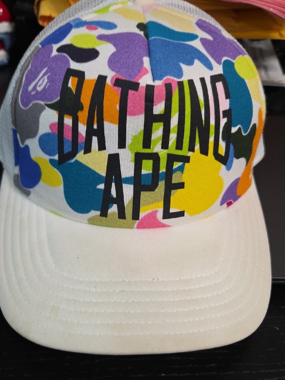 A Bathing Ape Multicolor Camo Trucker Hat - White Brim